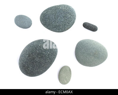Sea stones. Isolated on white background Stock Photo