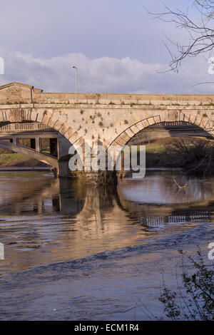 Old Bridge over River Severn at Atcham Stock Photo