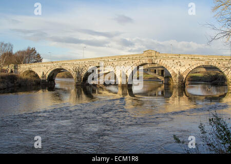 Old Bridge over River Severn at Atcham Stock Photo