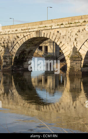 Old Bridge over River Severn at Atcham Stock Photo