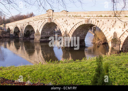 Old Bridge over River Severn at Atcham Stock Photo