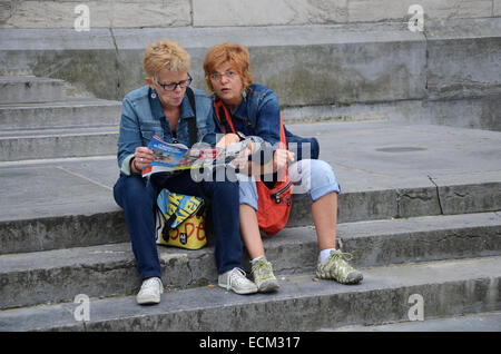 finding your way around Lille Braderie, Lille - Rijssel,  France Stock Photo