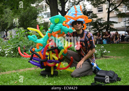 balloonist at Lille Braderie, Rijssel France Stock Photo