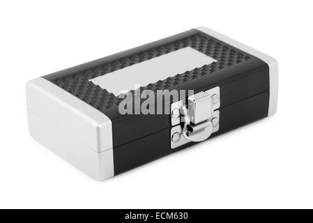 Black plastic chest on a white background Stock Photo