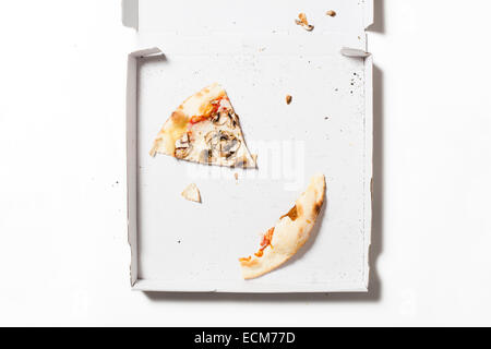 Slice of a take away Mushroom pizza Stock Photo