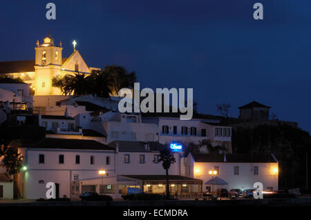 Ferragudo in the evening, Algarve, Portugal, Europe Stock Photo