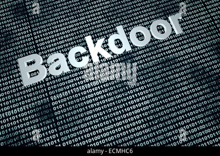 A digital backdoor, a vulnerable port for a hackers attack. 3D rendered Illustration. Stock Photo