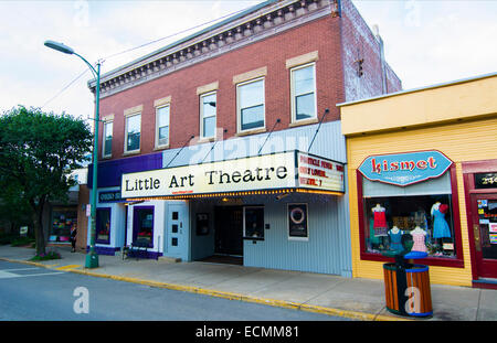 Yellow Springs Ohio artsy small town with local Little Art Theatre on Main Street Stock Photo