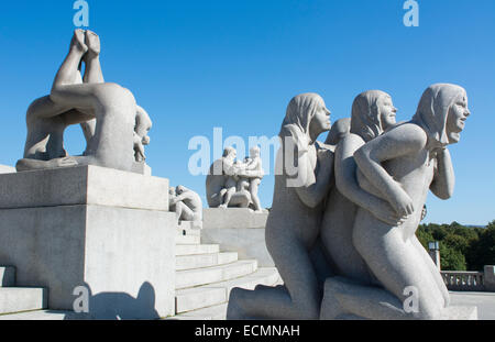 Oslo Norway Vigeland Installation park sculpture 1924-1943 Frogner Park Gustav Vigeland most famous artist in Norway granite Stock Photo