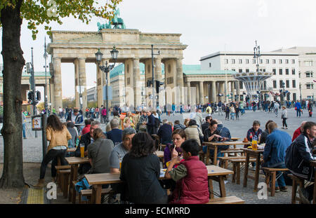 Berlin Germany Brandenberg Gate and celebration party at city center Stock Photo