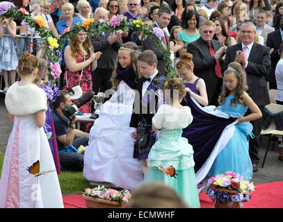 Susan Boyle attended her local Children's Gala Day in Blackburn, West Lothian. Other guests included local Livingston Labour MP Graeme Morrice. People wore fancy dress for the occasion  Featuring: Chloe Mason,Atmosphere Where: Blackburn, United Kingdom Wh Stock Photo