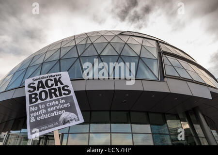 London, UK. 17th Dec, 2014.  Protest against Mayor Boris Johnson’s Cuts to Education Youth Services © Guy Corbishley/Alamy Live Stock Photo