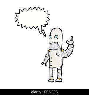 cartoon waving robot with speech bubble Stock Vector Image & Art - Alamy
