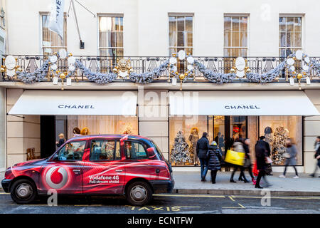 Chanel Christmas decorations, New Bond Street, London, Dec…