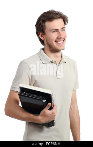 Young student teenager boy looking away isolated on a white background Stock Photo