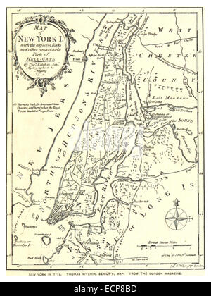 (King1893NYC) pg021 THOMAS KITCHIN (SENIOR'S) NEW YORK IN 1778, FROM THE LONDON MAGAZINE Stock Photo