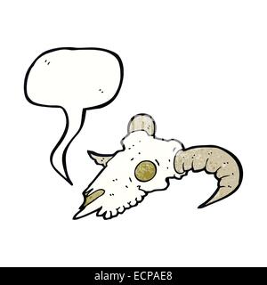 cartoon ram skull with speech bubble Stock Vector