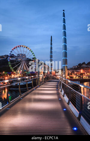 The Millennium Bridge in Torquay Harbour Stock Photo