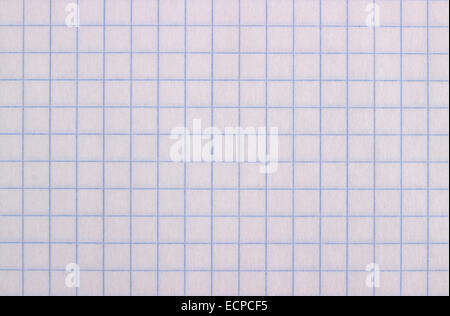 Background of a clean sheet of paper from a school notebook in a cage. Stock Photo