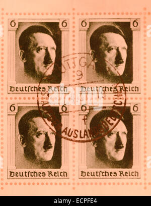 former german stamps with hitler Stock Photo