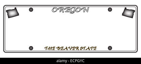 A Oregon state license plate design isolated on a white background Stock Photo