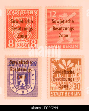 old berlin stamps sovjet union Stock Photo