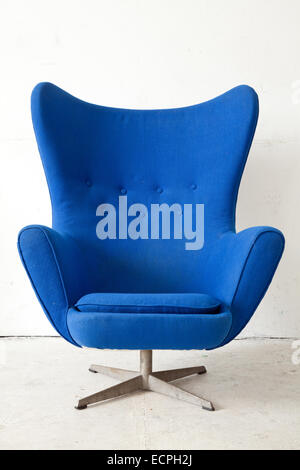 Blue modern style Armchair in vintage room Stock Photo