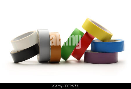 Adhesive tape on the white background in closeup Stock Photo