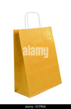 Download Yellow Paper Bag On White Background Top View Flat Lay Stock Photo Alamy Yellowimages Mockups