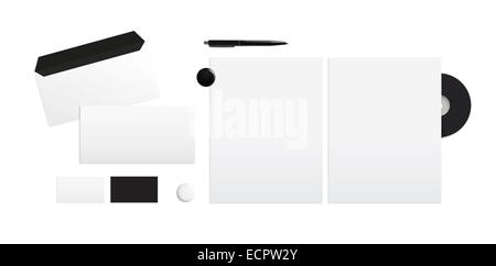 Template for branding identity on a white background. Top view. Stock Photo