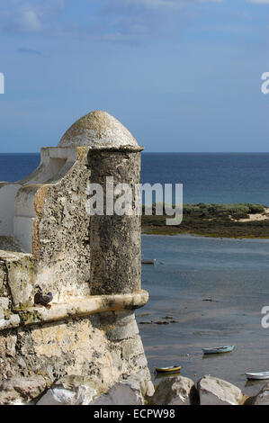 Fortress at small fishing village of Cacela Velha, Algarve, Portugal, Europe Stock Photo