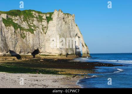 Falaise d'aval, sea cliff, Étretat, Côte d'Albatre, Haute-Normandie, Normandy, France, Europe Stock Photo