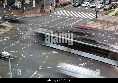 Great Road intersection, road markings for various turning lanes Stock ...