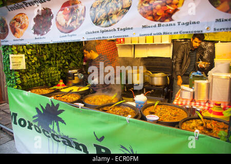 Ireland, North, Belfast, Christmas international food market in the grounds of the city hall. Stock Photo