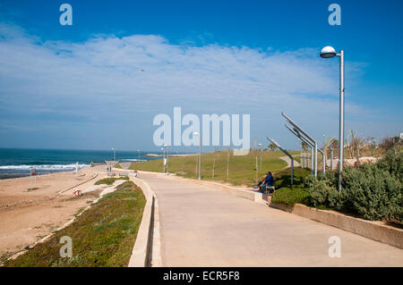 Israel, Jaffa beach front view of the Midron Yafo Park (Jaffa Slope) from the south Stock Photo