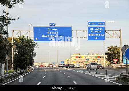 Spanish Highway Photographed in Barcelona Catalonia, Spain Stock Photo