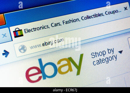 Ebay.com homepage on the computer screen. Editorial use only Stock Photo