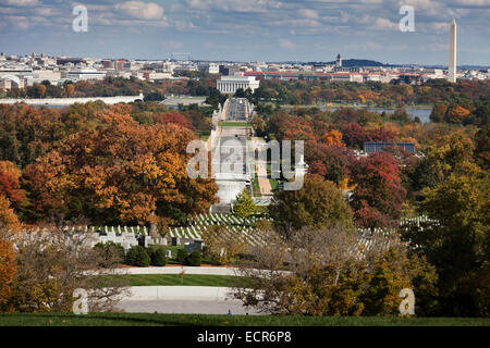 View of Washington DC from Arlington National Cemetery Stock Photo