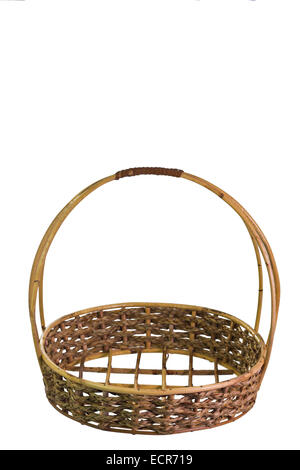 Empty Rattan Gift Basket on isolated white background Stock Photo - Alamy