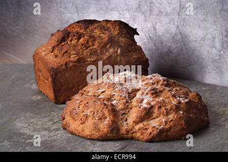 Spelt (raw) spelt crackers, breads and products Stock Photo