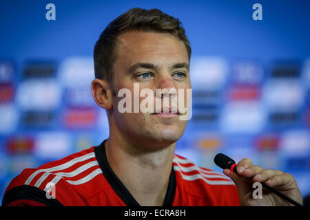 2014 FIFA World Cup - Day 4 - Germany's coach Joachim Low and goalkeeper Manuel Neuer take part in a press conference ahead of their game with Portugal (16th June 2014)  Featuring: Manuel Neuer Where: SALVADOR, BA, Brazil When: 15 Jun 2014 Stock Photo
