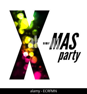 Christmas party with bokeh. Vector illustration on white Stock Photo