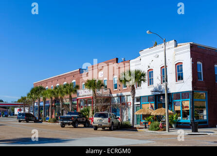 Avenue East in historic downtown Apalachicola, Franklin County, Florida, USA Stock Photo