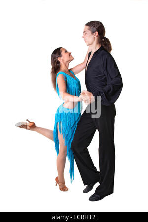 Dancing couple isolated over white background Stock Photo