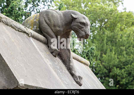 Figure on the Animal Wall at Cardiff Castle, Wales, UK Stock Photo