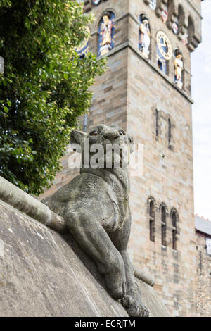 Figure on the Animal Wall at Cardiff Castle, Wales, UK Stock Photo