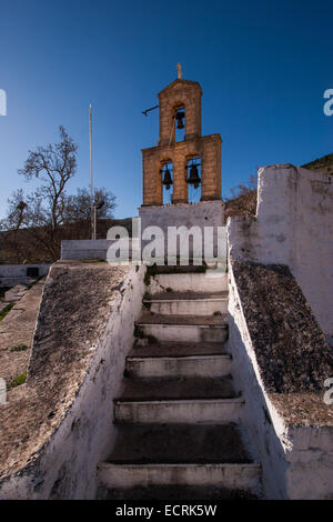 Bell tower at Prastos village. Arcadia, Peloponnese, Greece Stock Photo