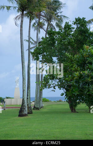 Micronesia, Mariana Islands, US Territory of Guam, Agana (aka Hagatna). Paseo de Susana Park, Statue of Liberty. Stock Photo