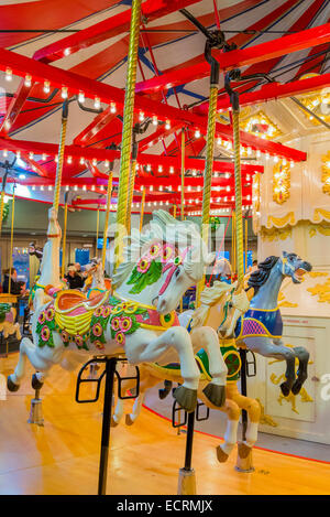 The Parker Carousel, Burnaby Village Museum, Burnaby, British Columbia, Canada Stock Photo