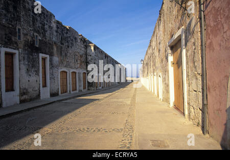 Massive Castillo de San Carlos de la Cabana could garrison up to 6,000 troops in the protection of Havana, Cuba. Stock Photo